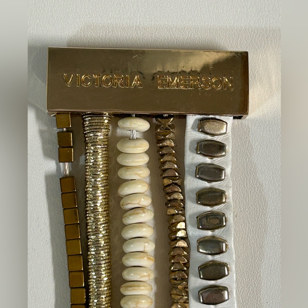 Victoria Emerson Gold and Cream Bracelet Set - Picture 8 of 9